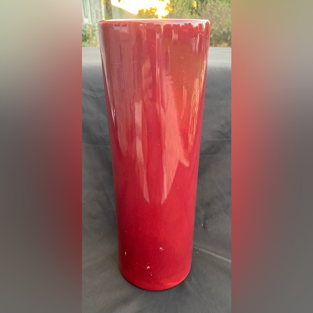 Haegar USA Elegant Burgundy Red Ceramic Vase Vintage